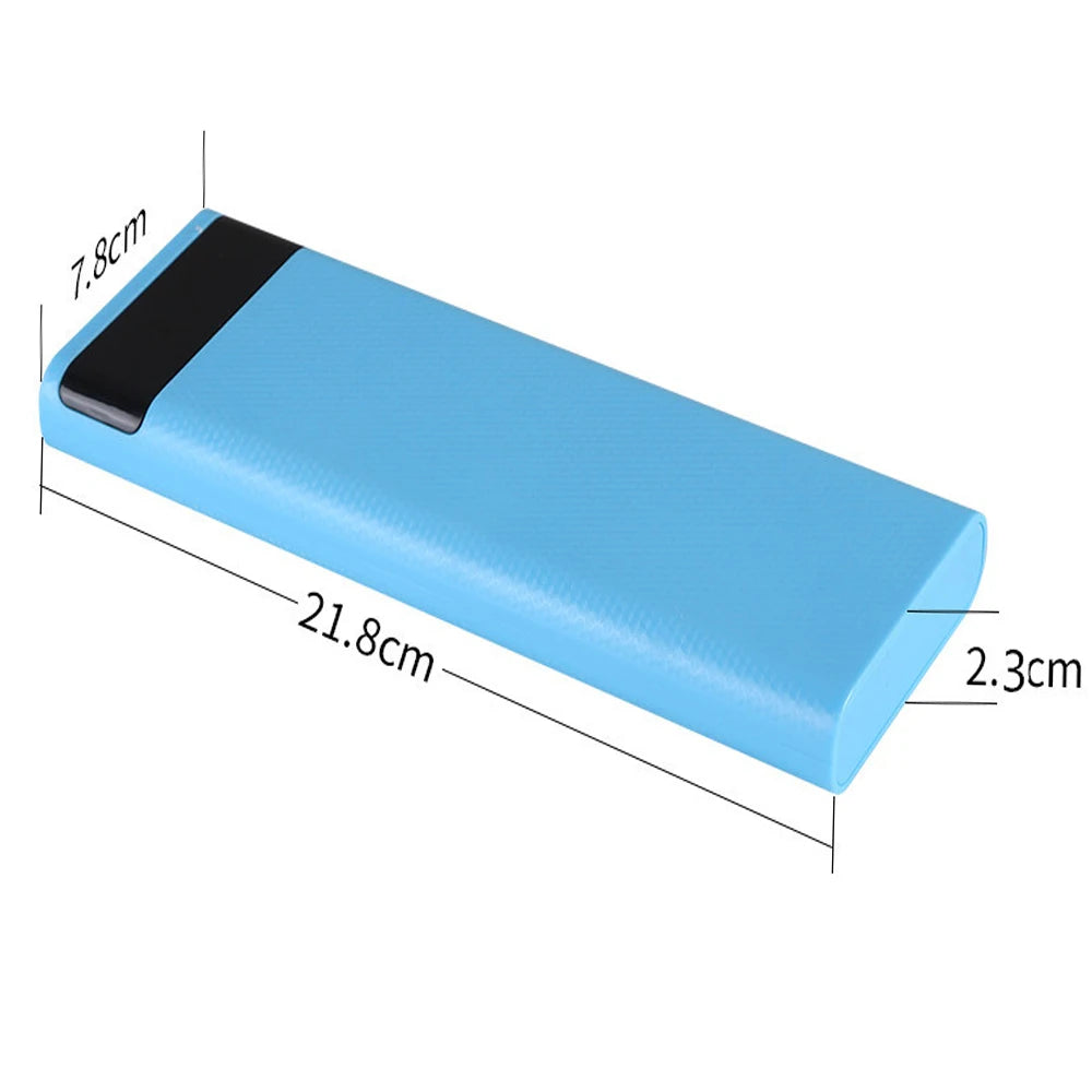 10*18650 Dual USB 5V 2A Powerbank Charger Case With Flashlight Digital Display 50000Mah 18650 Battery Charging Storage Box