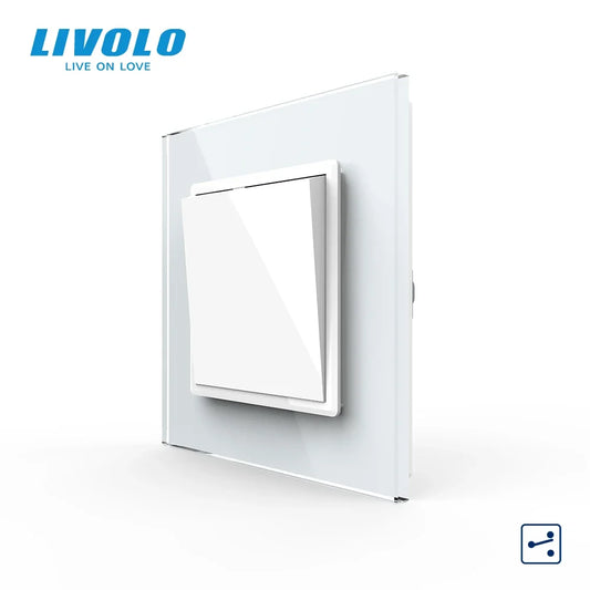 Livolo Mechanical Switch Luxury Crystal Glass Panel,Push Button 1 Gang 2 Way Switch, Keyboard Traditional Switch,22.5mm*45mm