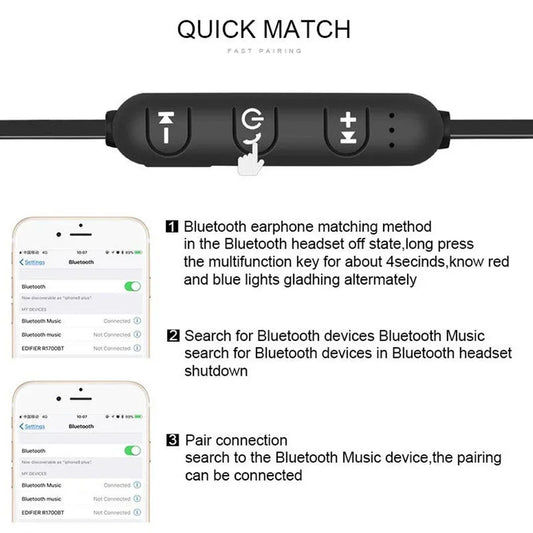 XT11 sports magnetic Bluetooth earphone in ear wireless neckband headphones stereo music headset with mic for samrtphones