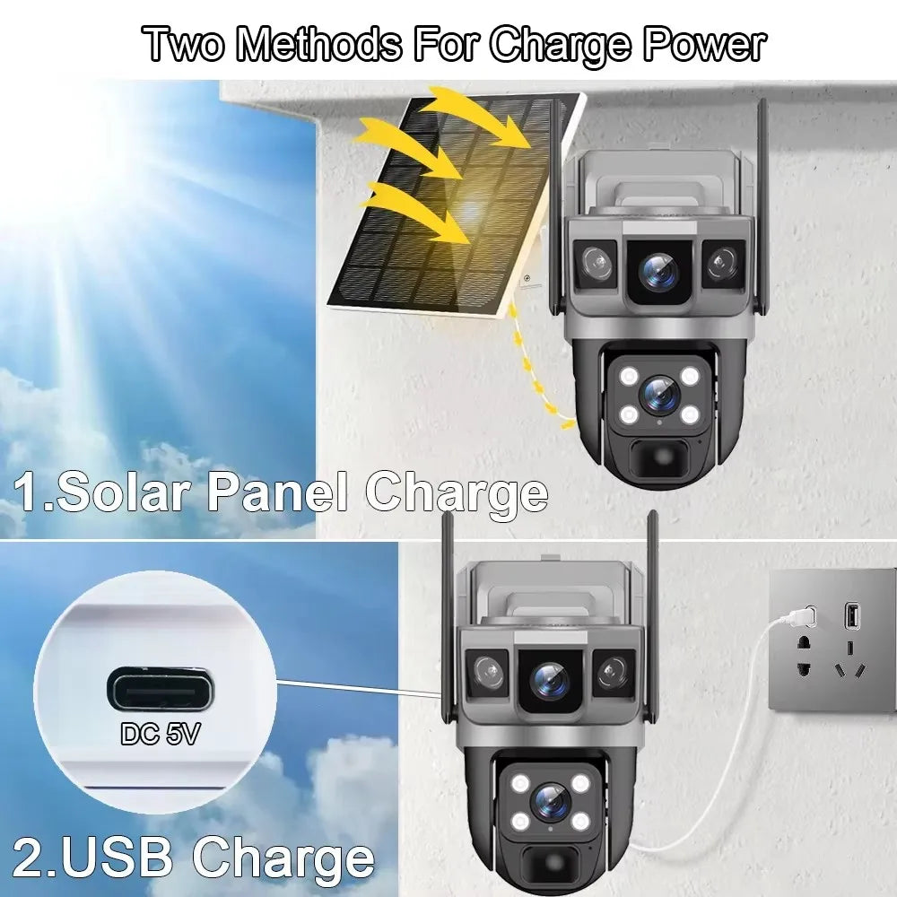 4G Camera Solar Powered Built in Battery WiFi Security Smart Home Video Surveillance HD Night Vision Outdoor Wireless IP CCTV