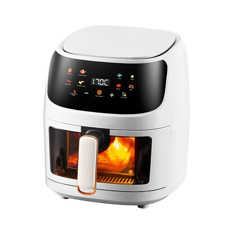 New visual 5-liter large capacity air fryer Multifunctional household touch color screen electric fryer