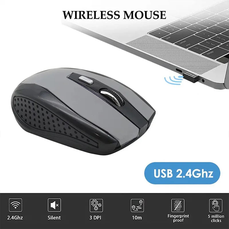 2.4G Portable Wireless Mouse Ergonomic Mice For Laptop iPad Tablet Notebook Mobile Phone Optical Office Gaming Mouse USB Adapter