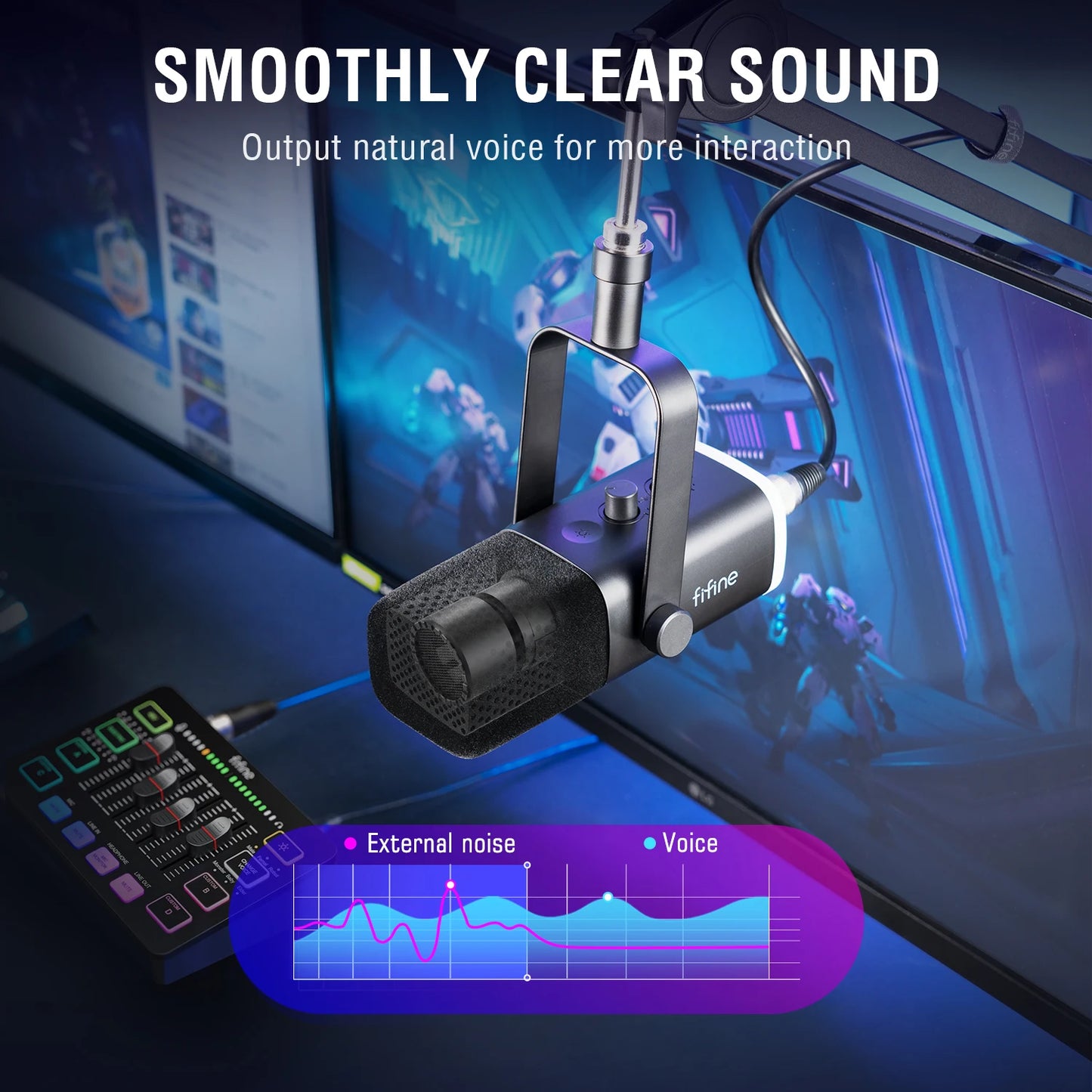 FIFINE Gaming Audio Set Microphone/Mixer/Headset for Streaming Podcasting,Podcast Set for Youtube/OBS/Tiktok/X/VK - AM8/H9/SC3