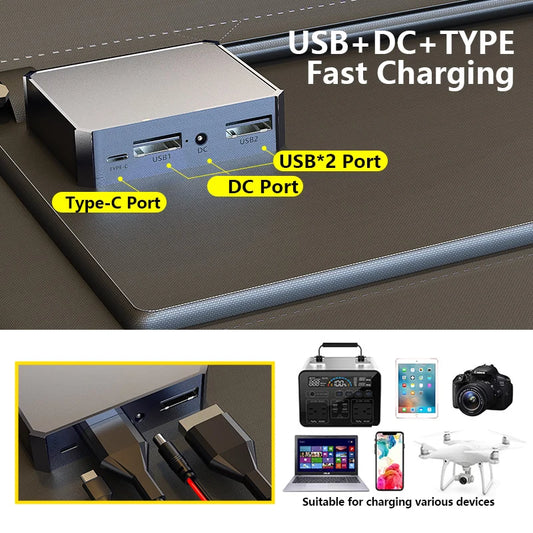 Solar Panel Kit Complete Camping 1000W Foldable Solar Power Station Portable Generator Charger 18V for Car Boat Caravan Camp