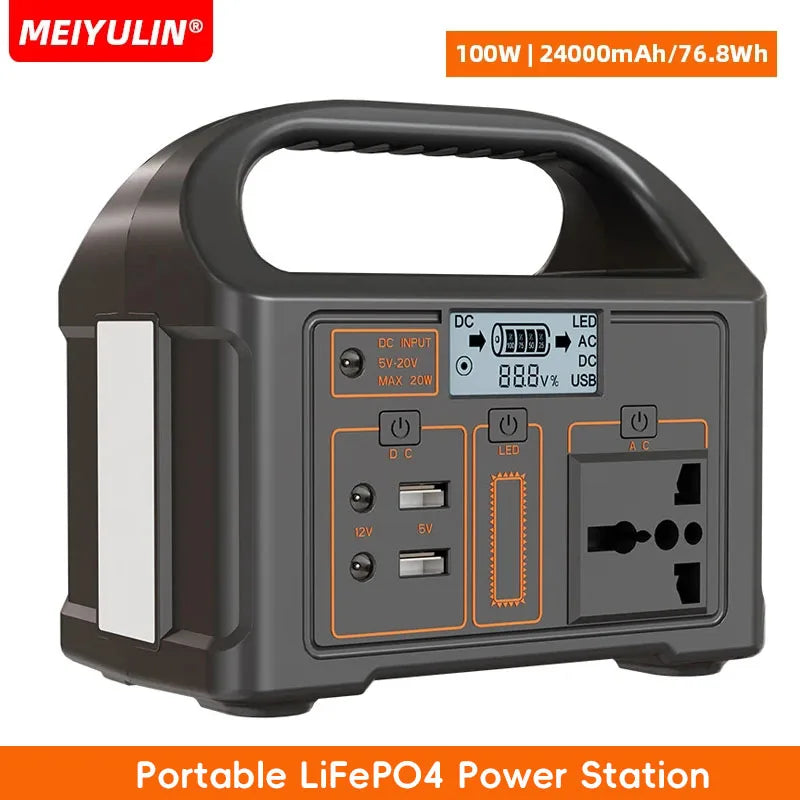150W Portable Power Station 144Wh 220V 110V Solar Generator USB AC External Spare Battery Charger for Outdoor Camping Powerbank