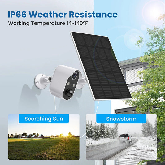 Solar Wifi Camera Outdoor 5MP Video AI Human Detection Two Way Audio Surveillance Security CCTV IP Cameras without Solar Panel