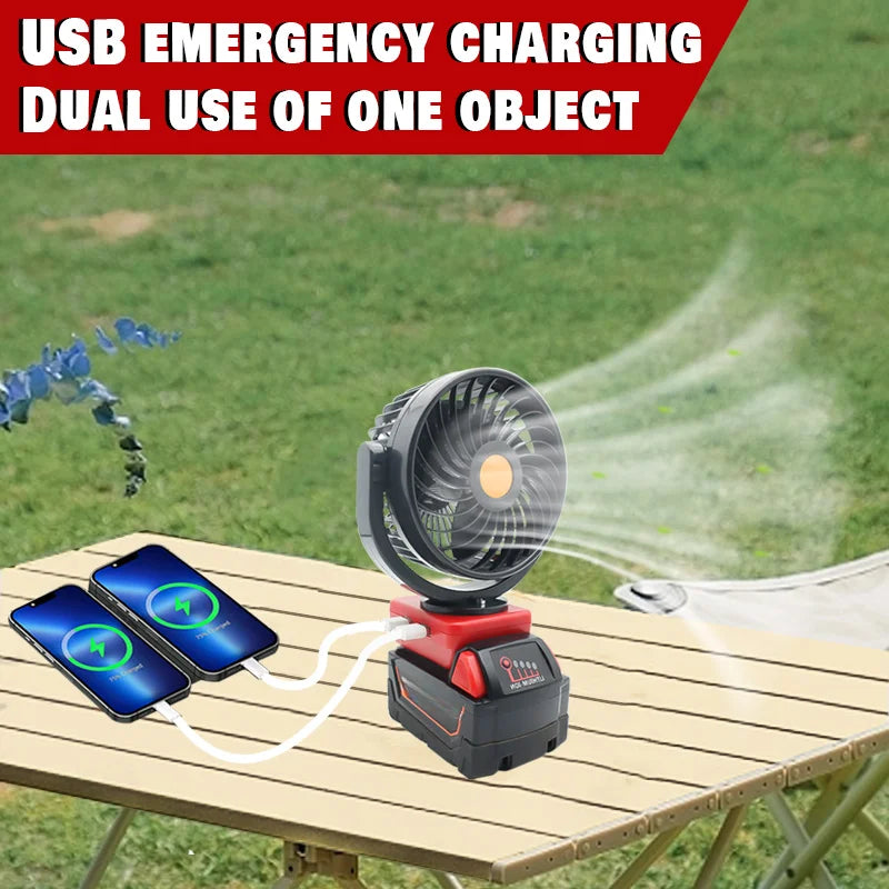 Fold Electric Fan USB Mobile Phone Charger Portable Power Bank Fast Charge For Milwaukee for M18 18V Li-ion Battery 48-11-1835