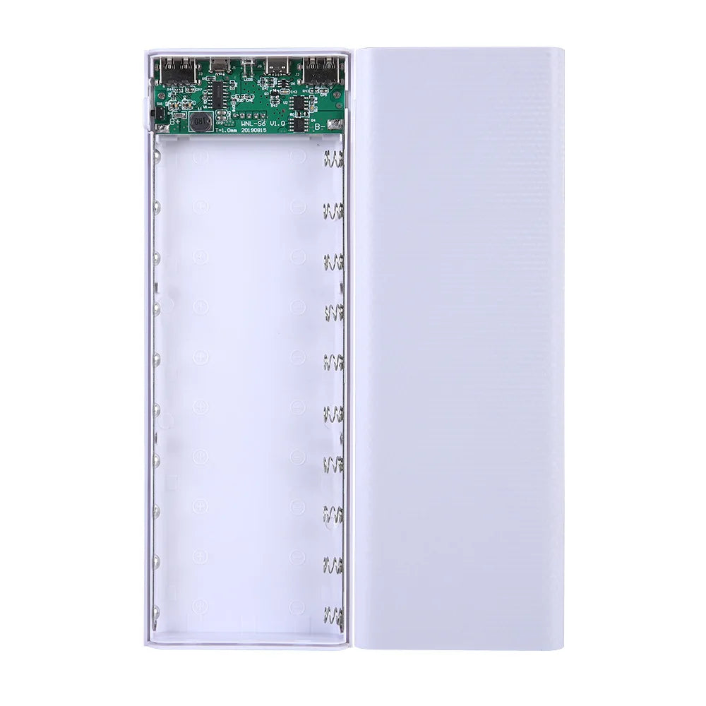 10*18650 Dual USB 5V 2A Powerbank Charger Case With Flashlight Digital Display 50000Mah 18650 Battery Charging Storage Box