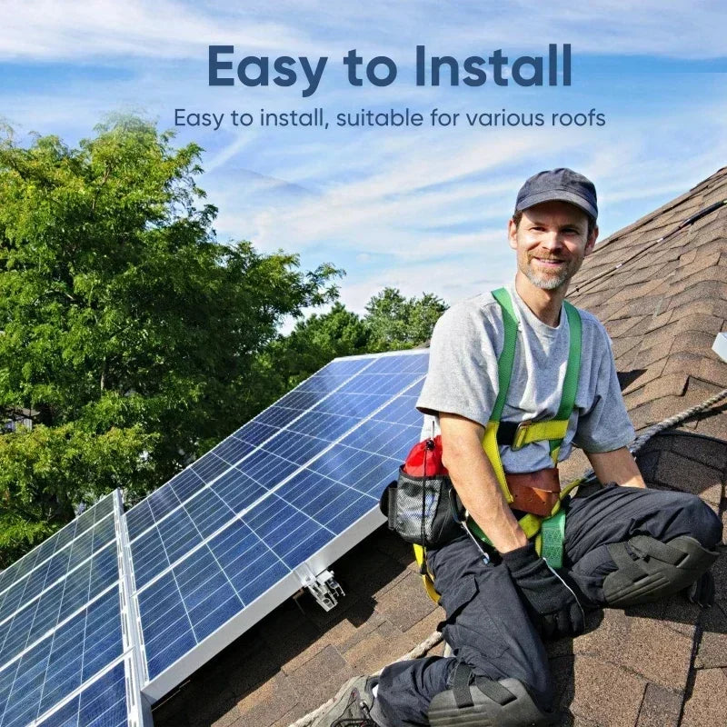 1000W Solar Panel Kit 12V Polycrystalline Portable Outdoor Rechargeable Solar Generator Complete Power Cell Home System