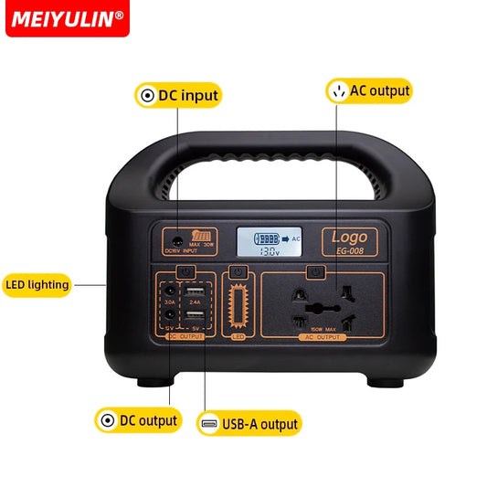 150W Portable Power Station 144Wh 220V 110V Solar Generator USB AC External Spare Battery Charger for Outdoor Camping Powerbank