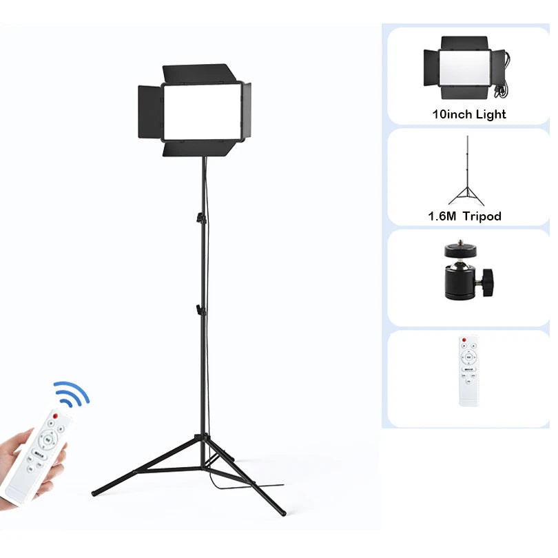 10" Selfie Light, Square Light with Tripod Stand LED Dimmable Desktop Beauty Selfie Light for YouTube Video,Live Stream,Makeup