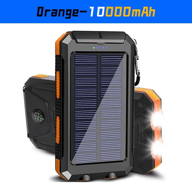 50000mAh Solar Power Bank Portable Charging Poverbank External Battery Charger Strong Light LDE for All Smartphones For Xiaomi