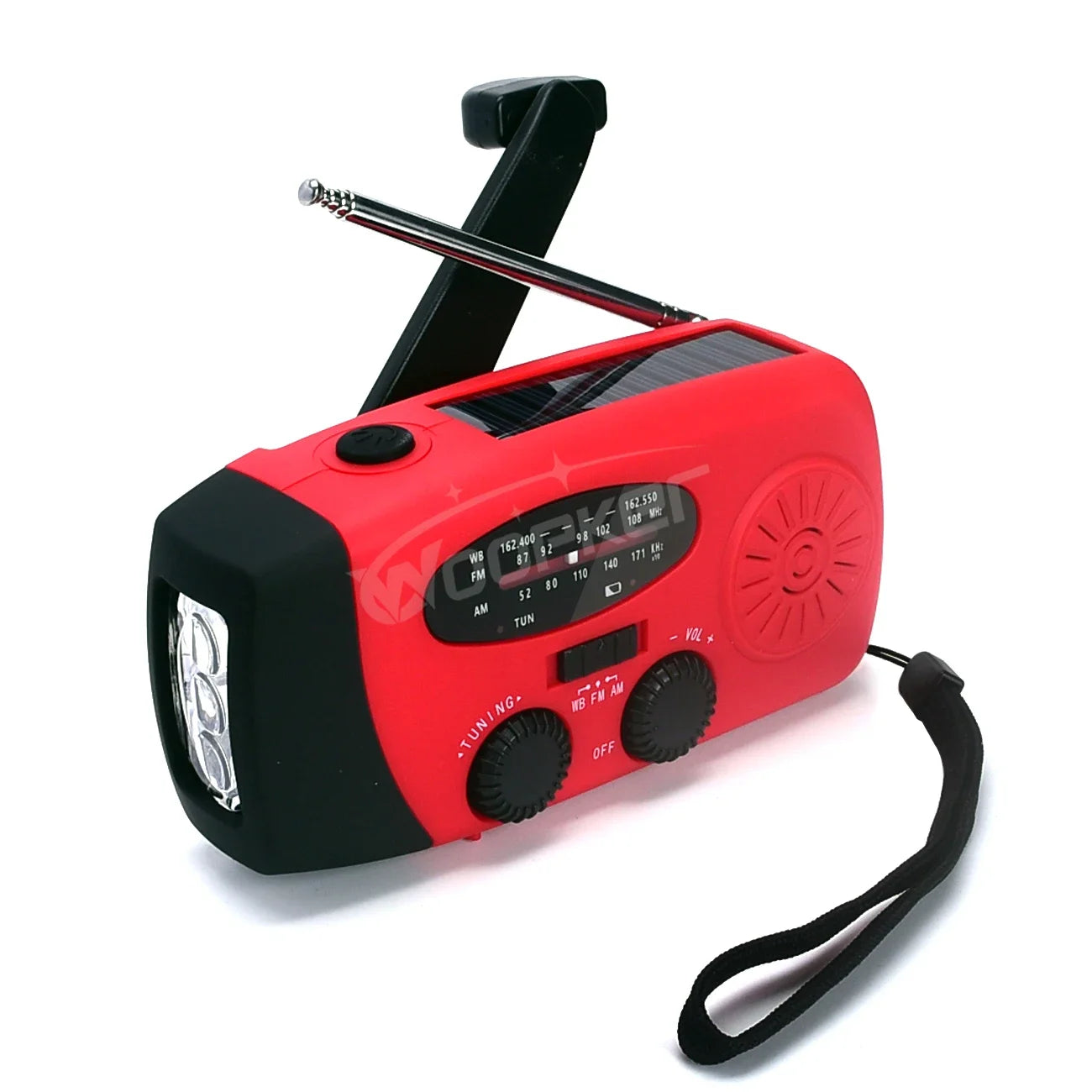 Woopker 2000mAh Solar Hand Crank Radio Multifunctional Rechargeable radio FM AM NOAA Emergency LED Flashlight Power Bank