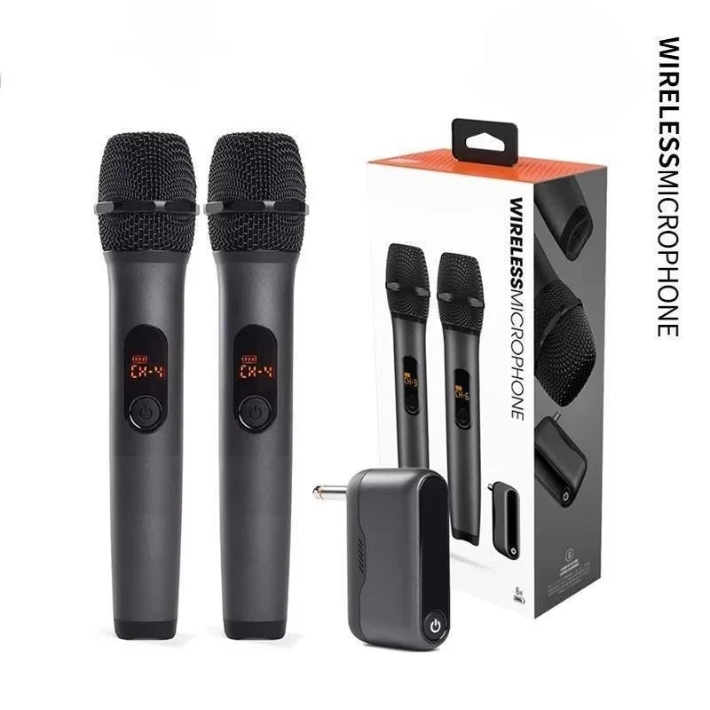 WIRELESS MICROPHONE professional Handheld UHF Dual Channel 6.3 Interface 1 Tow 2 Home KTV Show Singing Speech Microphone K-song