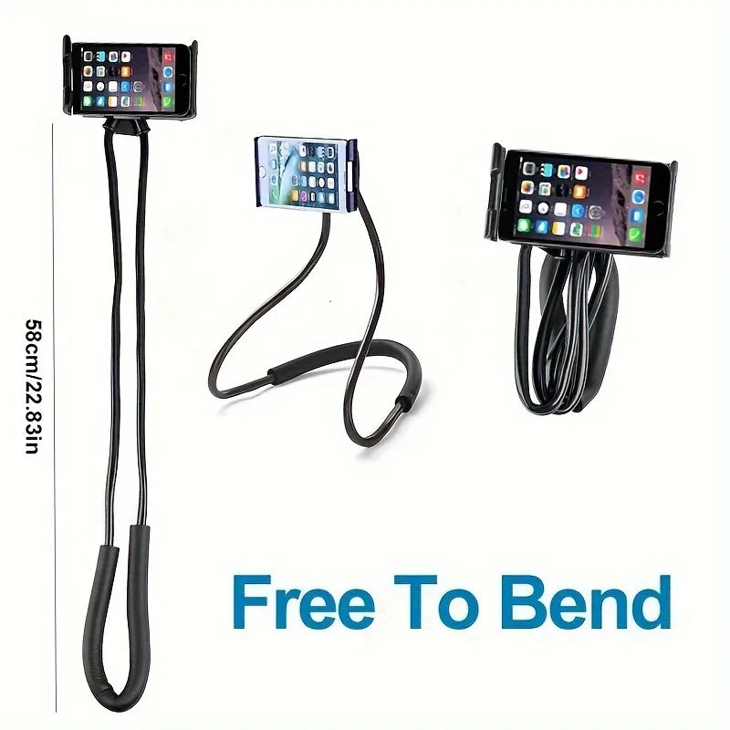 Multifunctional Bedside Lazy Neck Universal Mobile Phone Holder Extendable Neck Hanging Selfie Stick Rack Adjustable 360°Free
