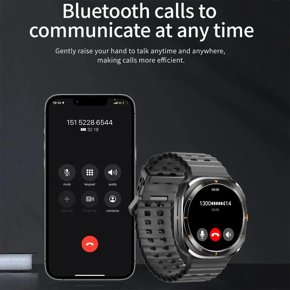 LAXASFIT Watch GT7 Ultra Smartwatch Bluetooth Talk HD AMOLED Screen Fitness Tracker Health Monitoring Smartwatch for Android IOS