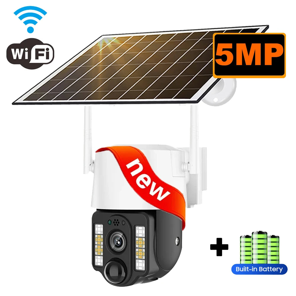Solar Camera 4g sim WiFi Outdoor Waterproof 360° 5MP Auto Tracking Surveillance exterieur sans fil Home Security Protection CCTV