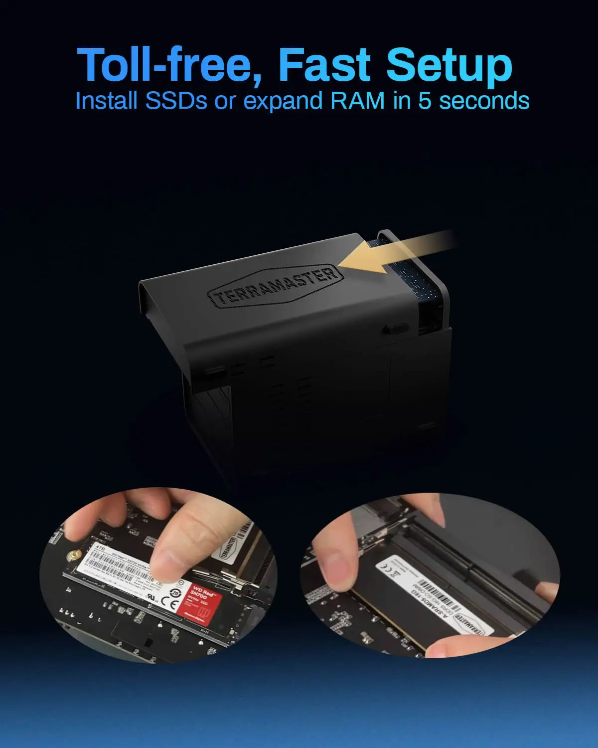 TERRAMASTER F6-424 Max NAS Storage - 6Bay Core i5 1235U 10Cores 12 Threads, 8GB DDR5 RAM, Network Attached Storage(Diskless)