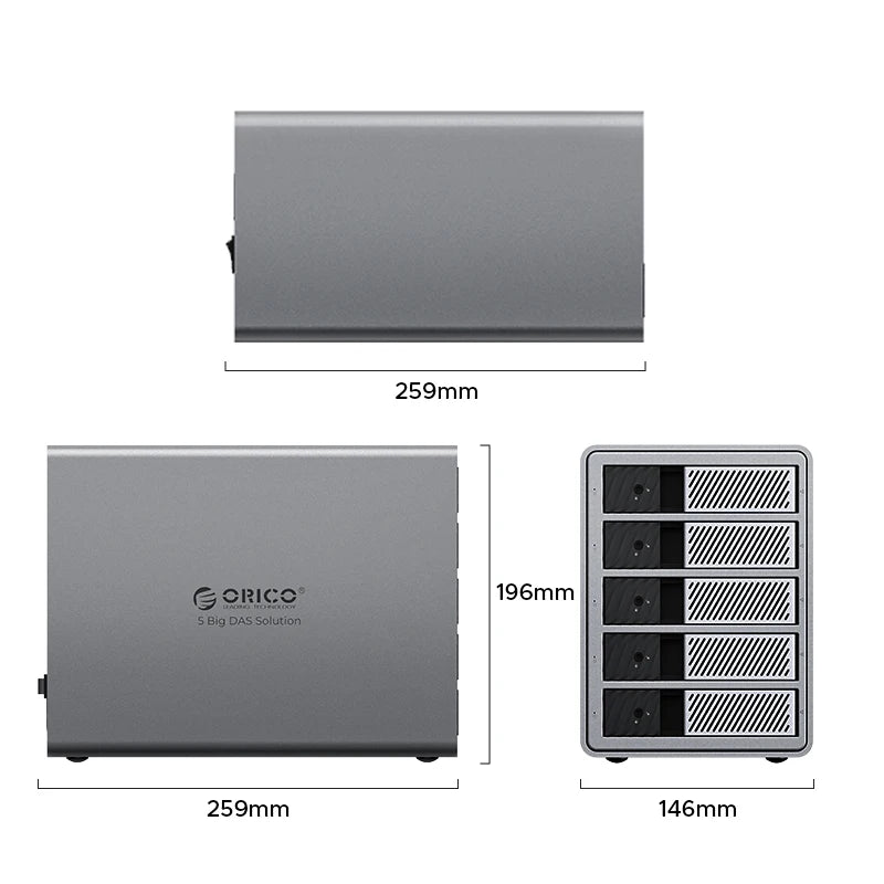 ORICO 3.5" USB 3.0 5Gbps HDD Docking Station 150W Power With Cooling Fan for Professional 5Bay DAS Solution (ProRAID)Series