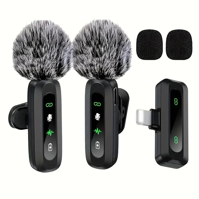 Wireless Lapel Microphone with Clip USB Type-C Connector Noise Cancellation Mic for Streaming Unidirectional Polar Pattern
