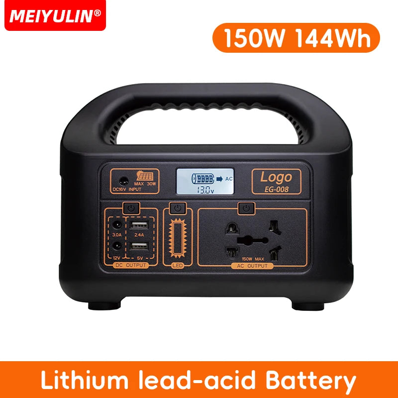 150W Portable Power Station 144Wh 220V 110V Solar Generator USB AC External Spare Battery Charger for Outdoor Camping Powerbank