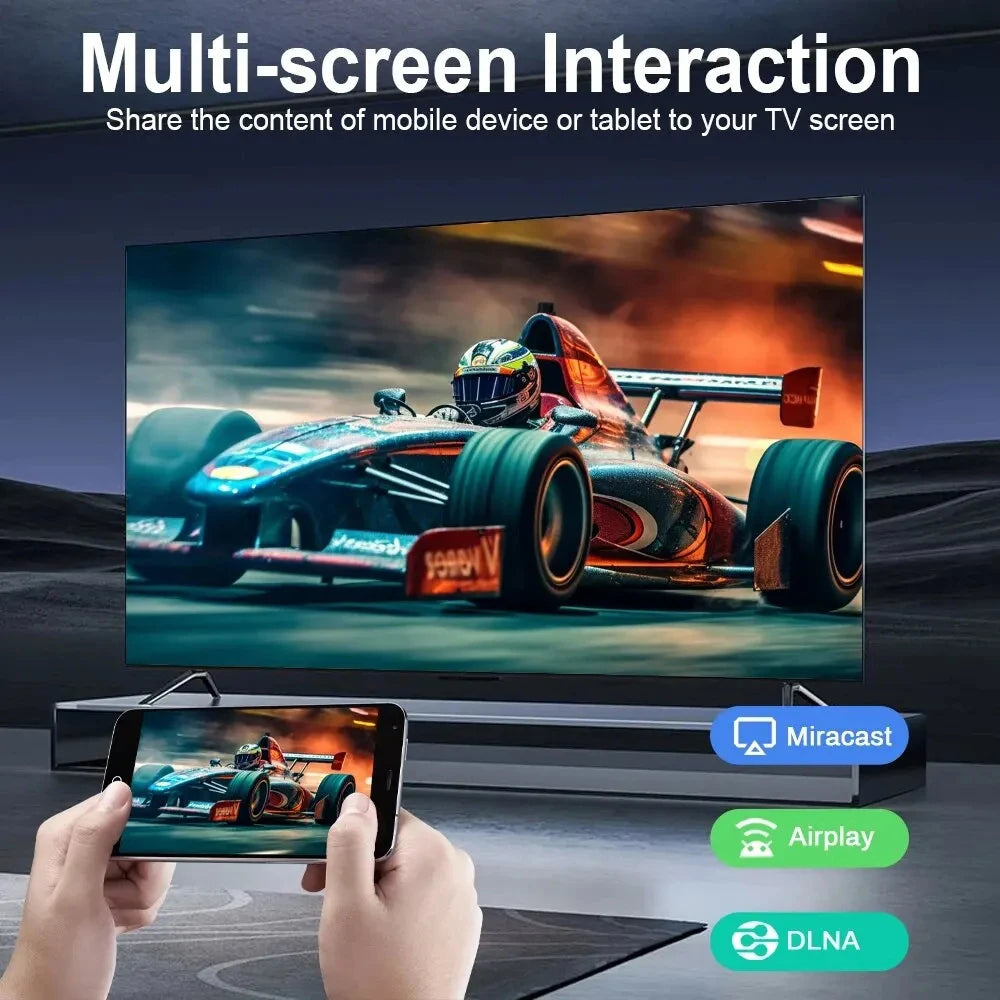 TV Stick For Android 12 ATV With TV App 4K 3D TV Box Dual WiFi 2.4G&5G Voice Assistant Control Media Player TV Receiver Set Top