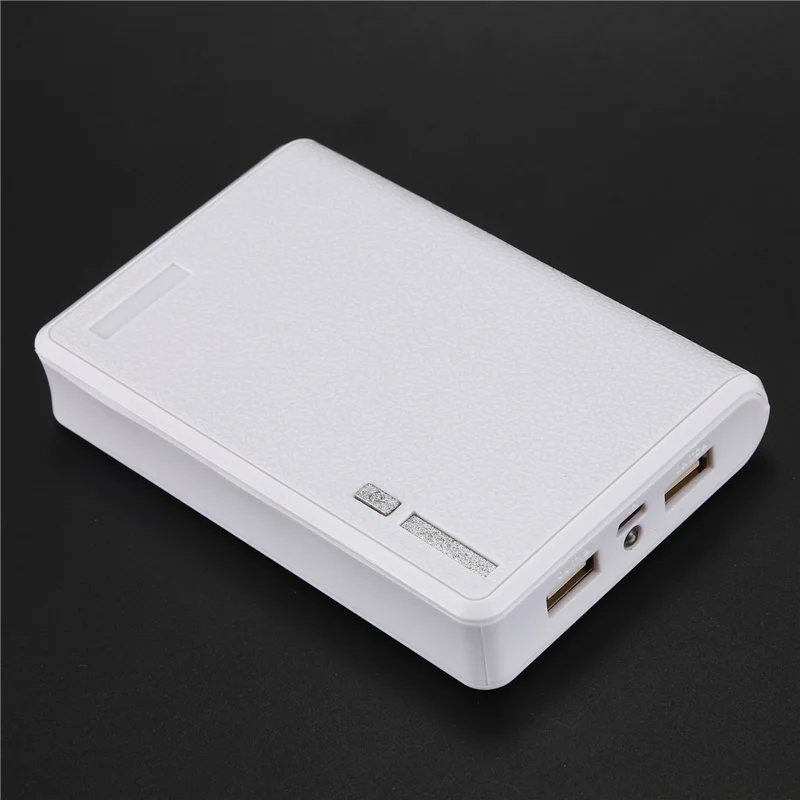3X Portable USB Charger 5V 2A 18650 Power Bank Battery Box For Iphone6 Smartphone Colour:White-ABJU