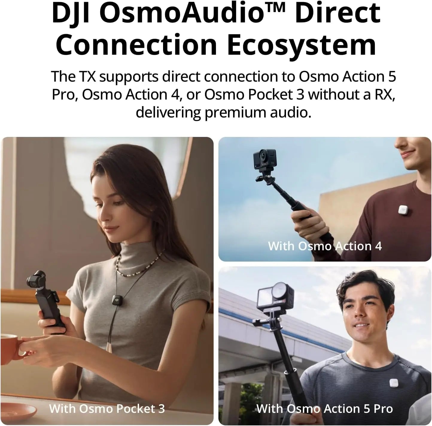 DJI Mic Mini Wireless Microphone with Intelligent Noise Cancelling High-Quality Audio With Stable Transmission