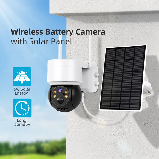 Solar Camera Outdoor Security WiFi Surveillance Cameras With Solar Panel Human Detection PTZ CCTV Camera