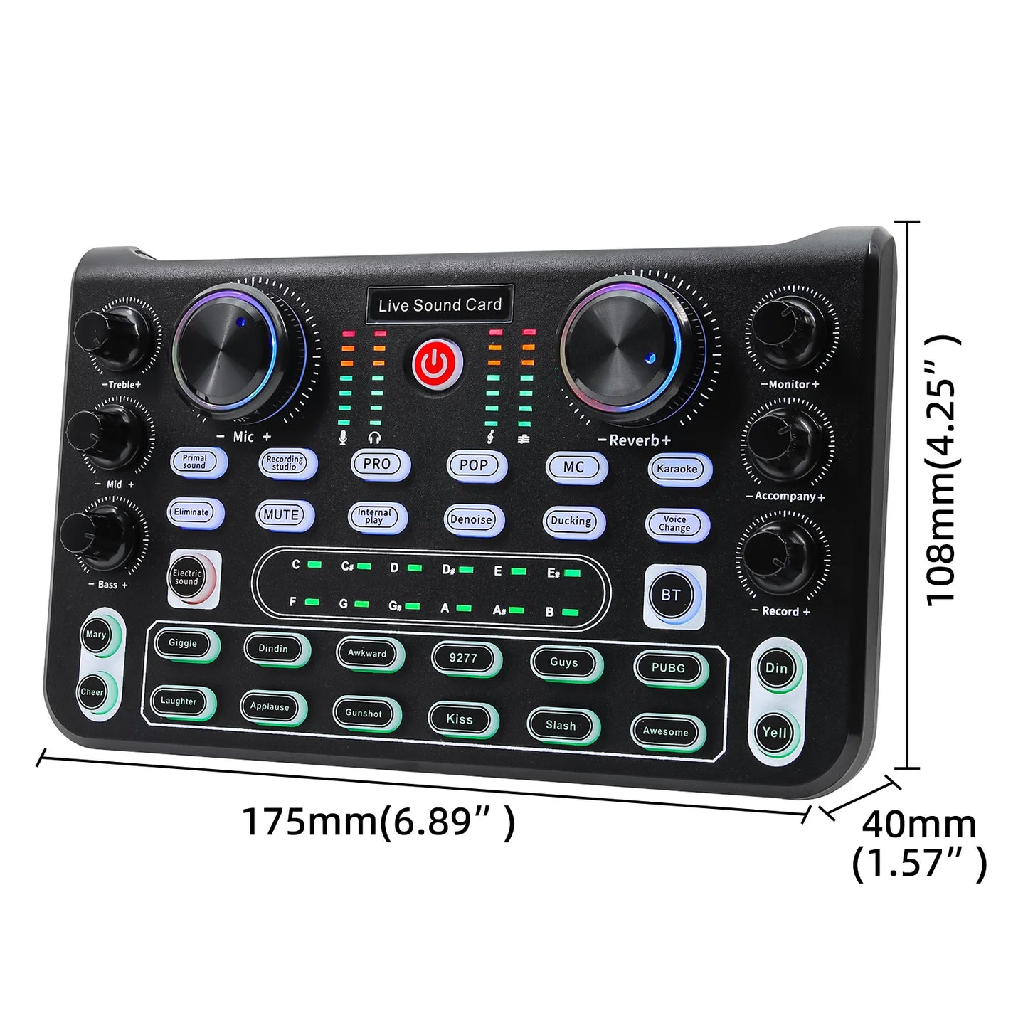 HD X60 Sound Card English Version Professional Sound Cards Audio Mixer For Karaoke Broadcast KTV Singing Live Sound Mixer