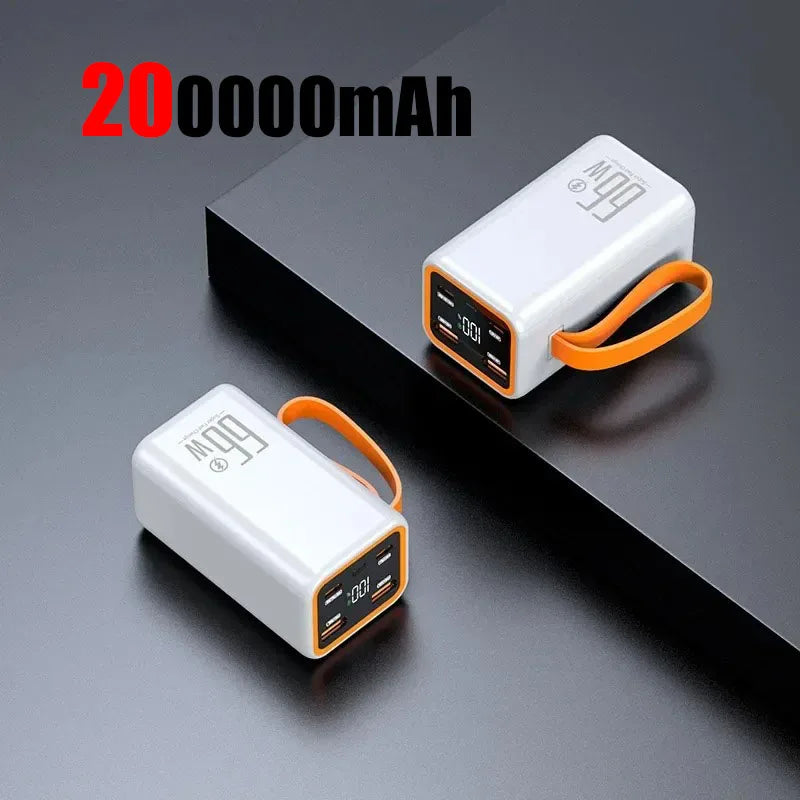 200000mAh Handheld Large Capacity Power Bank Supports 66W Fast Charging Suitable For Outdoor Camping And Mobile Phone Charging