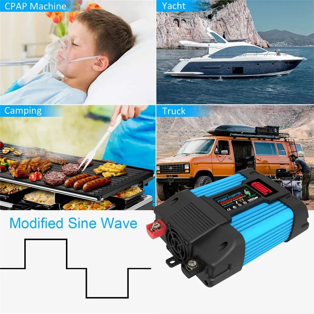600W Portable Solar Inverter Kit Portable 4000W Solar Generator Kit | 12V Battery to 110V/220V AC Power – Ideal for RV, Camping