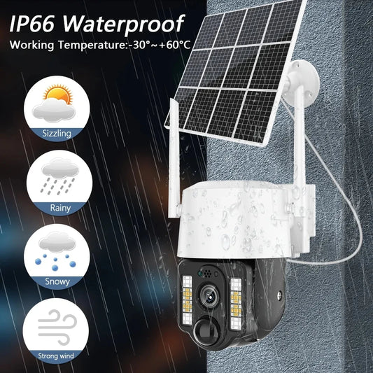Solar Camera 4g sim WiFi Outdoor Waterproof 360° 5MP Auto Tracking Surveillance exterieur sans fil Home Security Protection CCTV