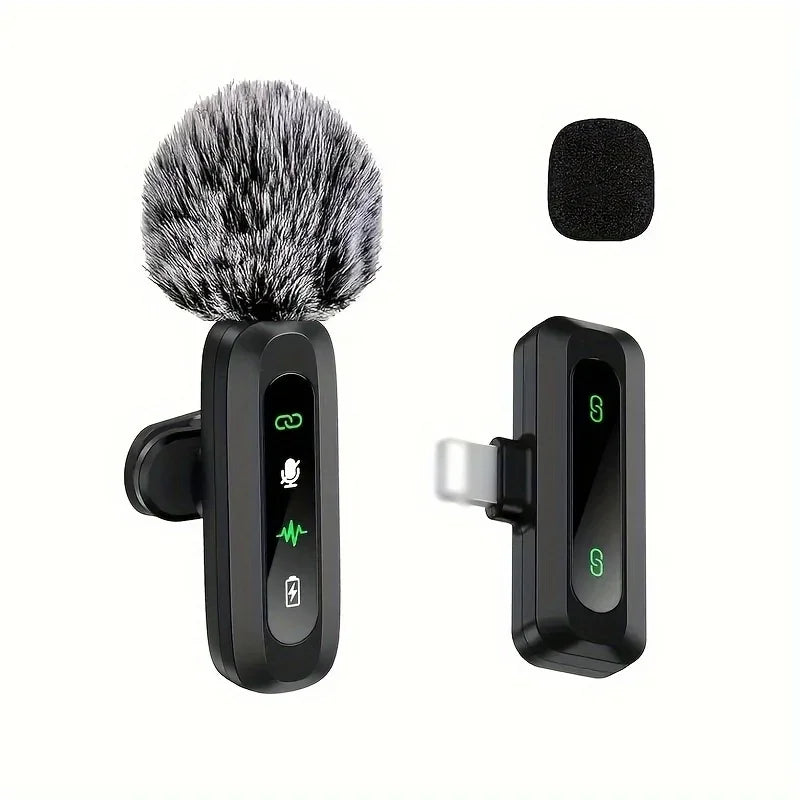 Wireless Lapel Microphone with Clip USB Type-C Connector Noise Cancellation Mic for Streaming Unidirectional Polar Pattern