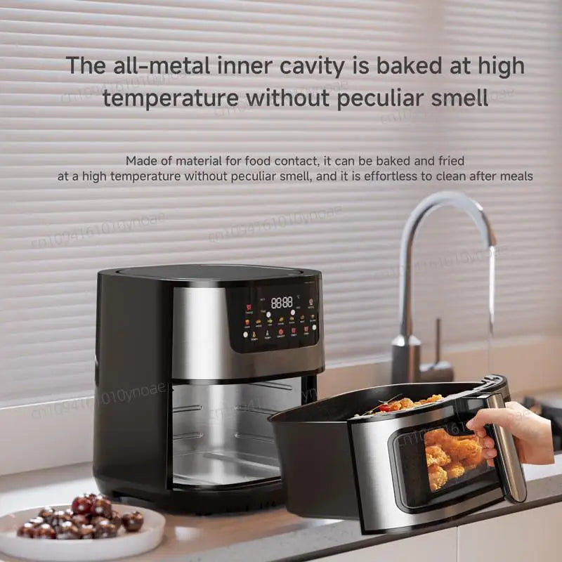 15L Commercial Air Fryer Large Capacity Air Fryer Visible Stainless Steel Multifunctional Cross-border Electric Fryer