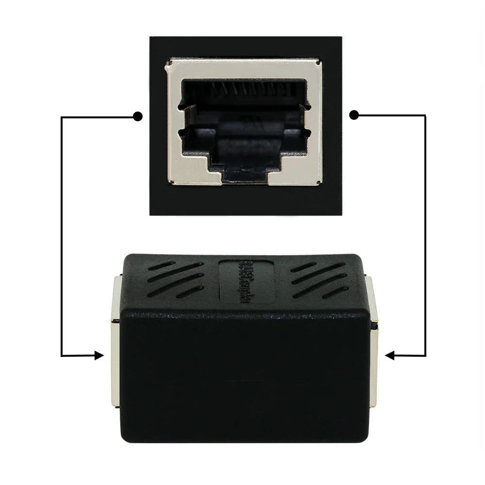 OULLX RJ45 Female to Female Port Network Ethernet LAN Splitter Connector Transfer Head RJ45 Adapter Coupler CAT5 CAT6 Socket