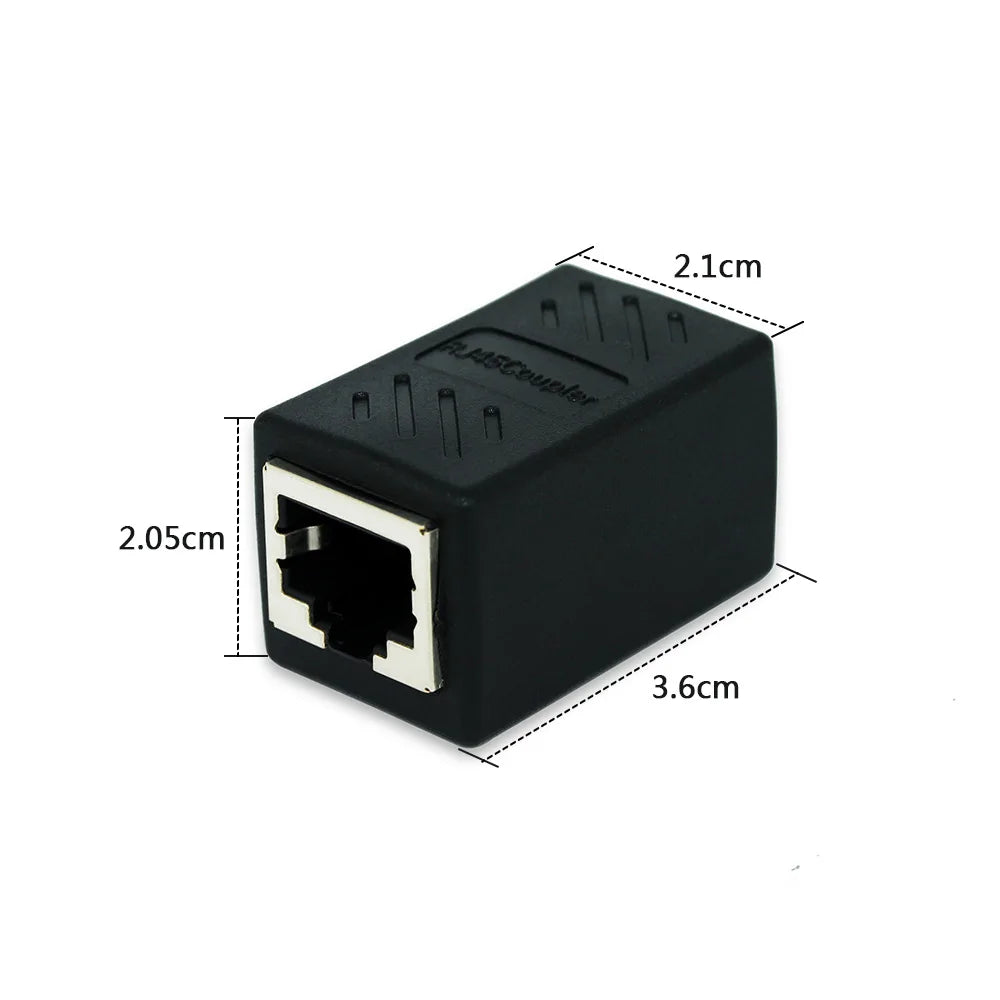 OULLX RJ45 Female to Female Port Network Ethernet LAN Splitter Connector Transfer Head RJ45 Adapter Coupler CAT5 CAT6 Socket