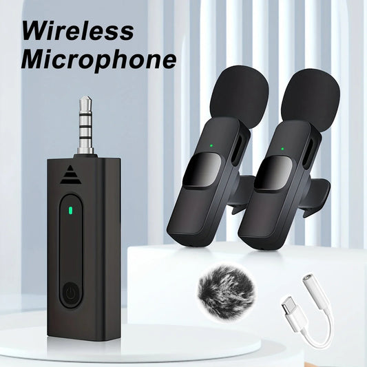 Wireless 3.5mm Lavalier Lapel Microphone Omnidirectional Condenser Mic for Camera Speaker Smartphone,Recording Mic for Youtube