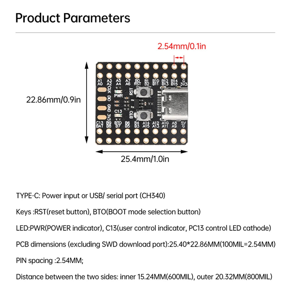 MINI32 Development Board Microcontroller ARM Architecture System Board Type-C Interface IoT Development Board
