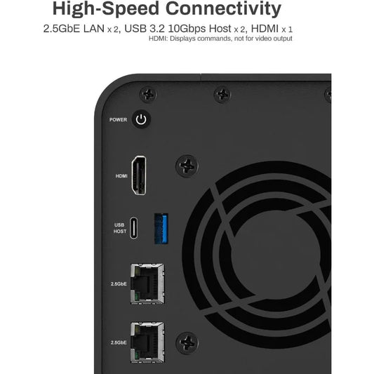 Storage 2Bay - N95 Quad-Core CPU, 8GB DDR5 RAM, 2.5GbE Port x 2, Network Attached Storage
