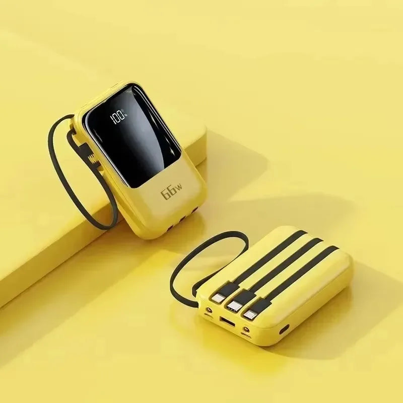 66W Fast Charging Mini Comes with Line Power Bank 20000 MAh Large Capacity Fast Charging Portable Mobile Power Supply for Xiaomi