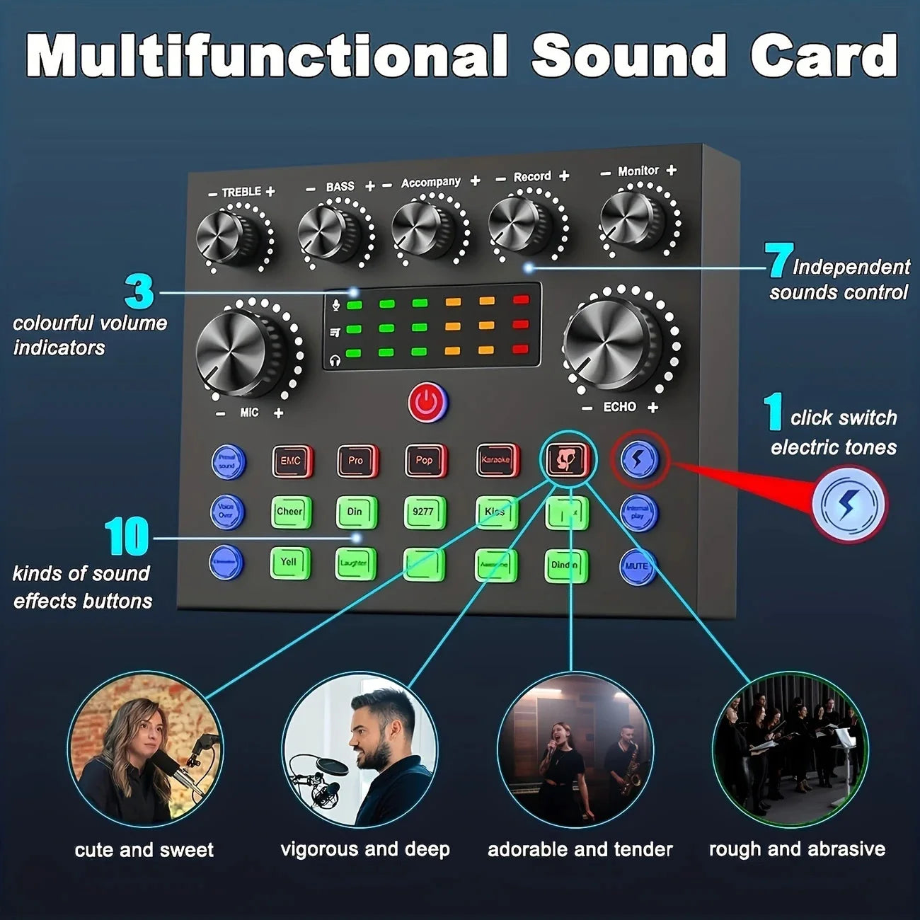 Podcast Equipment Bundle with BM800 Condenser Microphone and V8S Sound Card Podcast Equipment for Gaming Music Recording