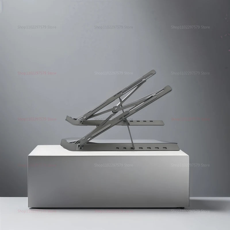 2025 New Adjustable Laptop Stand for Desk Portable Metal Foldable Riser Compatible With 10-18 Inch Laptops Tablet Ergonomic Grey