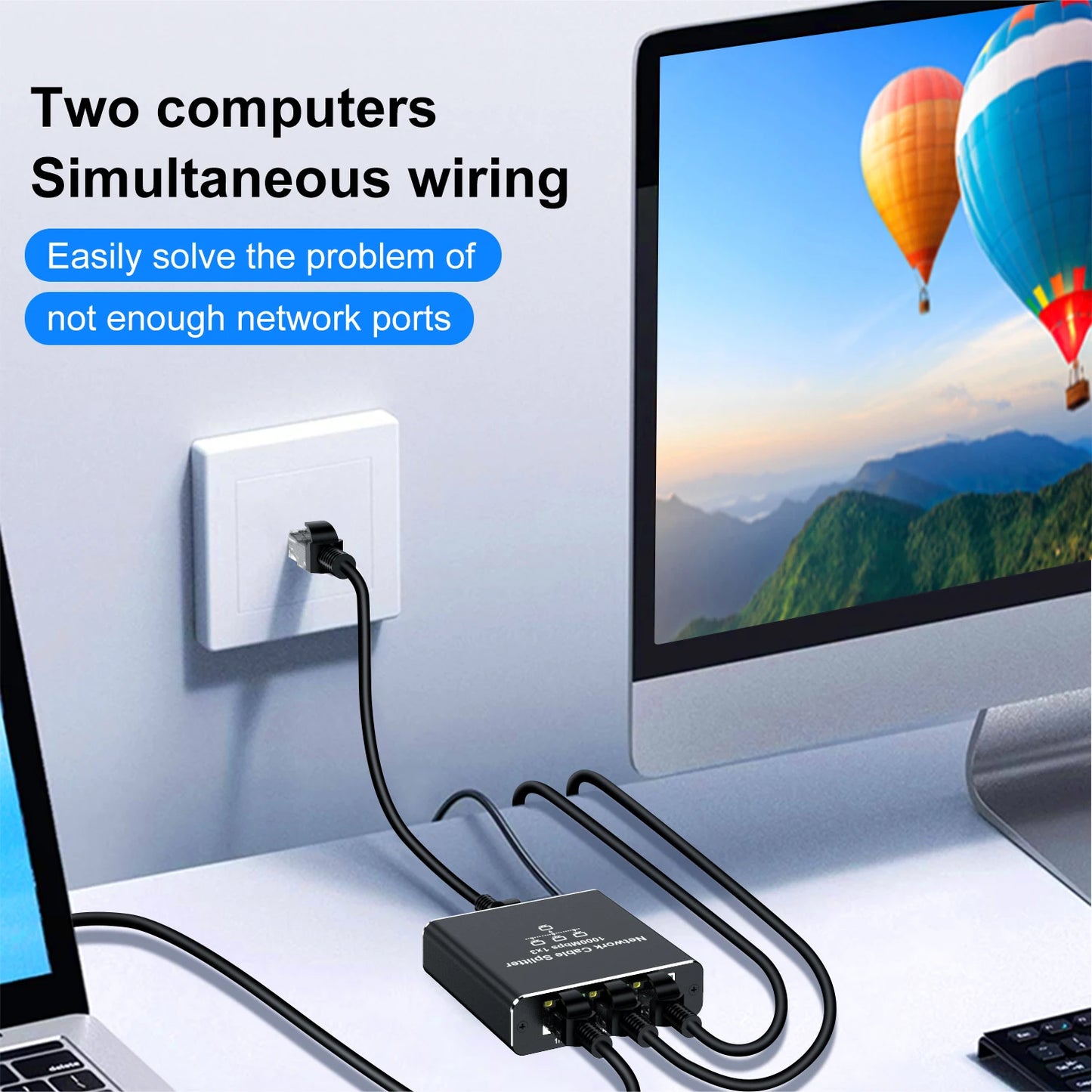 ZoeRax RJ45 Splitter 1 to 2/3/4 Ethernet Adapter Internet Network Cable Extender RJ45 Coupler for PC Laptop TV Box Router