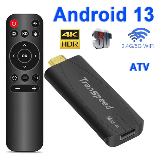 TV Stick For Android 12 ATV With TV App 4K 3D TV Box Dual WiFi 2.4G&5G Voice Assistant Control Media Player TV Receiver Set Top