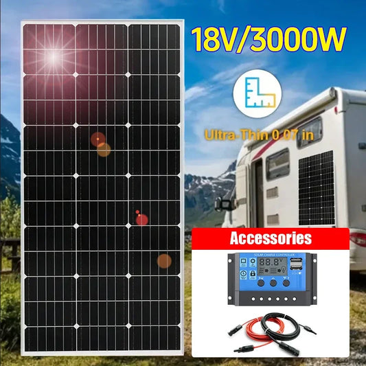6000W 3000W Solar Panel Power Generator 18V High Efficiency Portable Flexible Charging Outdoor Solar Cells For Home Camping