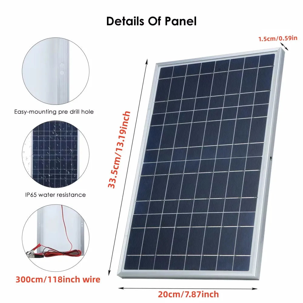 35W Solar Panel Kit Complete 12V Polycrystalline Solar Power Portable Outdoor Rechargeable Solar Cell Solar Generator