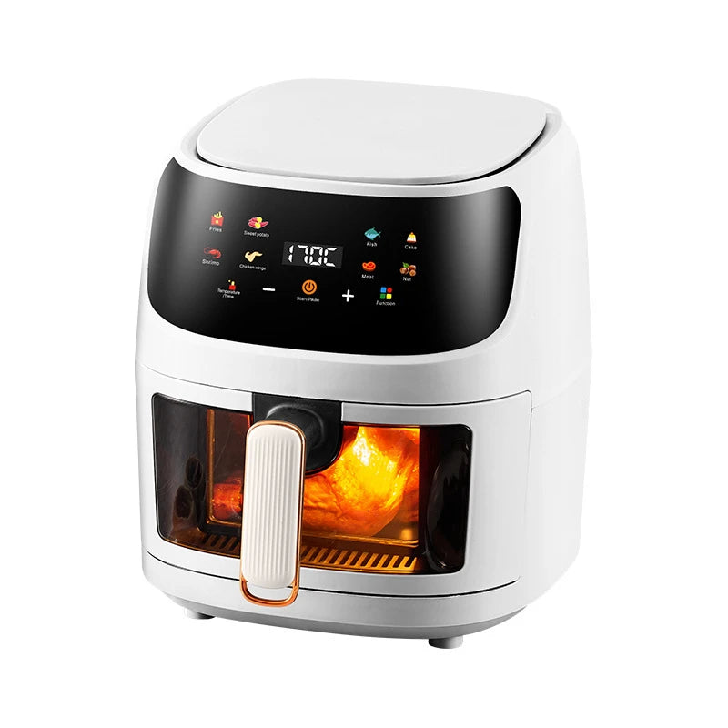 New visual 5-liter large capacity air fryer Multifunctional household touch color screen electric fryer