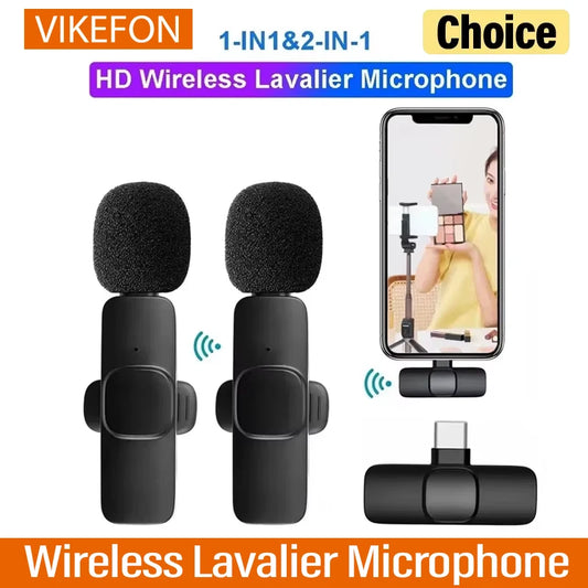 Microphone Wireless Lavalier Microphone for Live Streaming/YouTube/TikTok/Facebook Live Noise Reduction Mic For iPhone/Android
