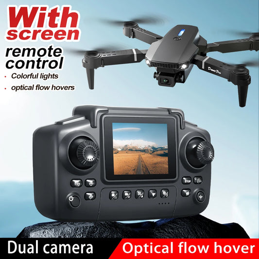 2025 New E88/E99 4K Dual Camera RC Dron FPV with Screen Quadcopter Children's Novice Toy Airplane Optical Flow Positioning Drone